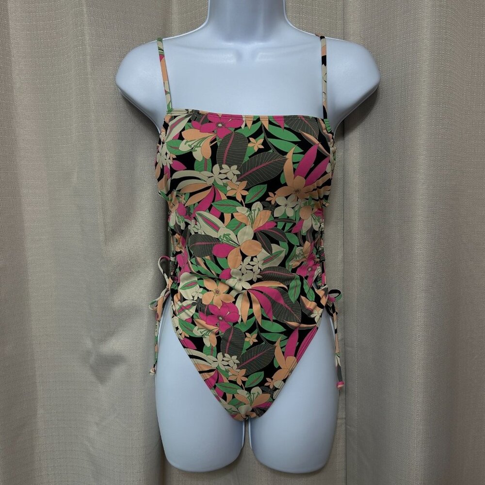 Roxy Printed Beach Classics Lace Up One Piece Swimsuit Women's Size Small NWT